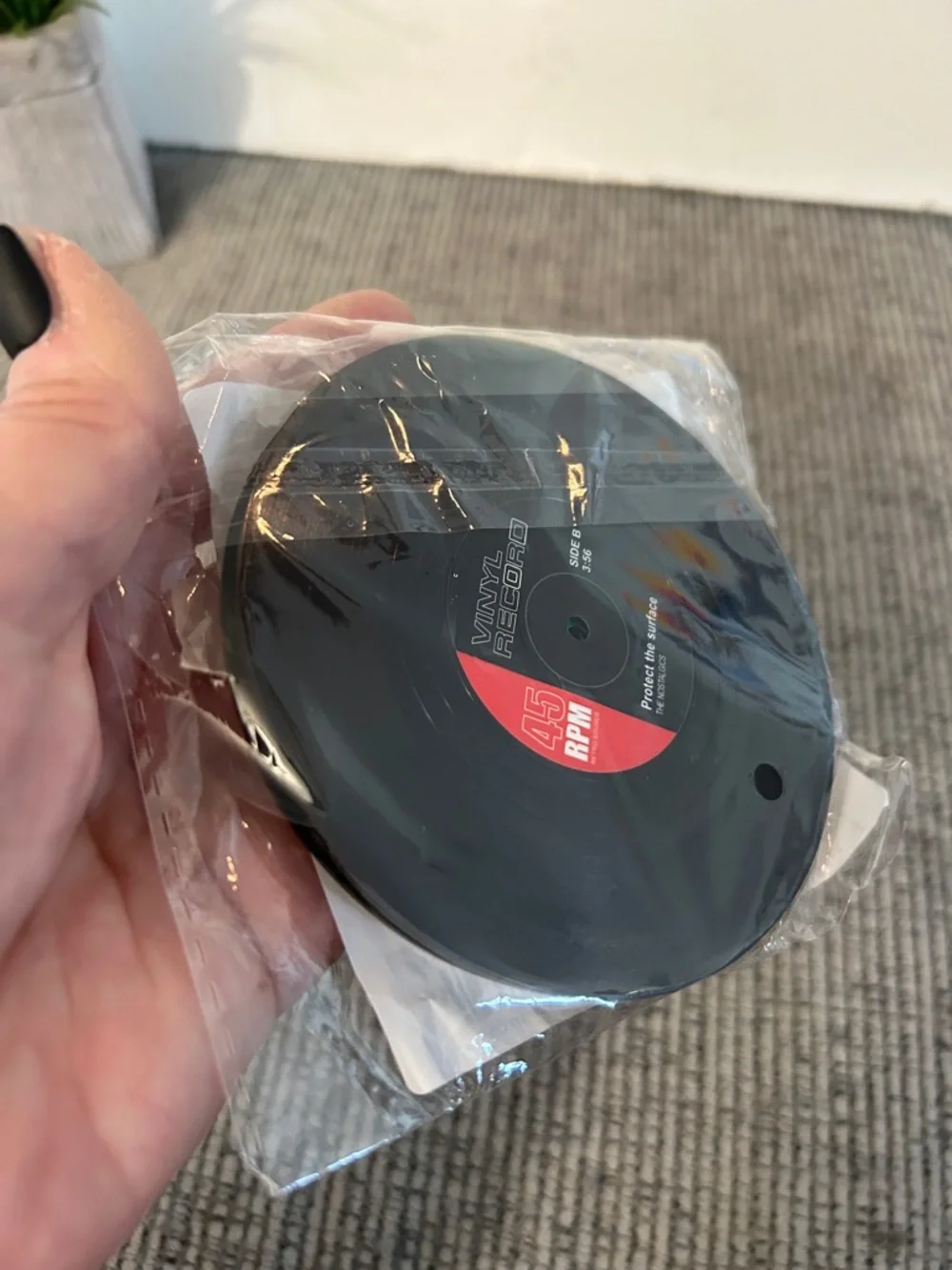 Mini Record Coaster Set NEW protect the Surface, Rest on Me “song” titles